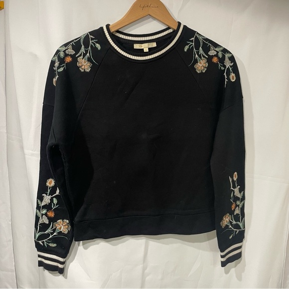 Maje Black and White embroidered Collar Sweatshirt - Picture 1 of 4